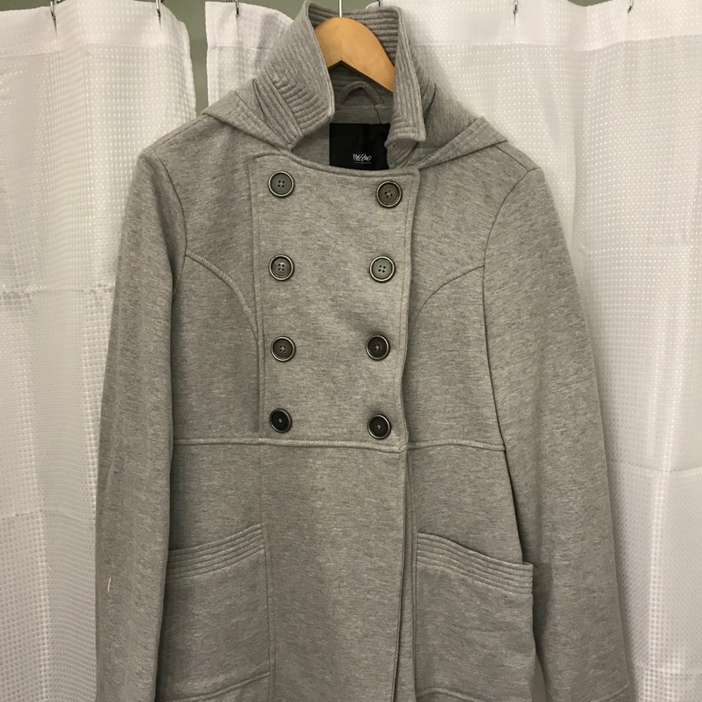 Cute cotton pea coat with hood!